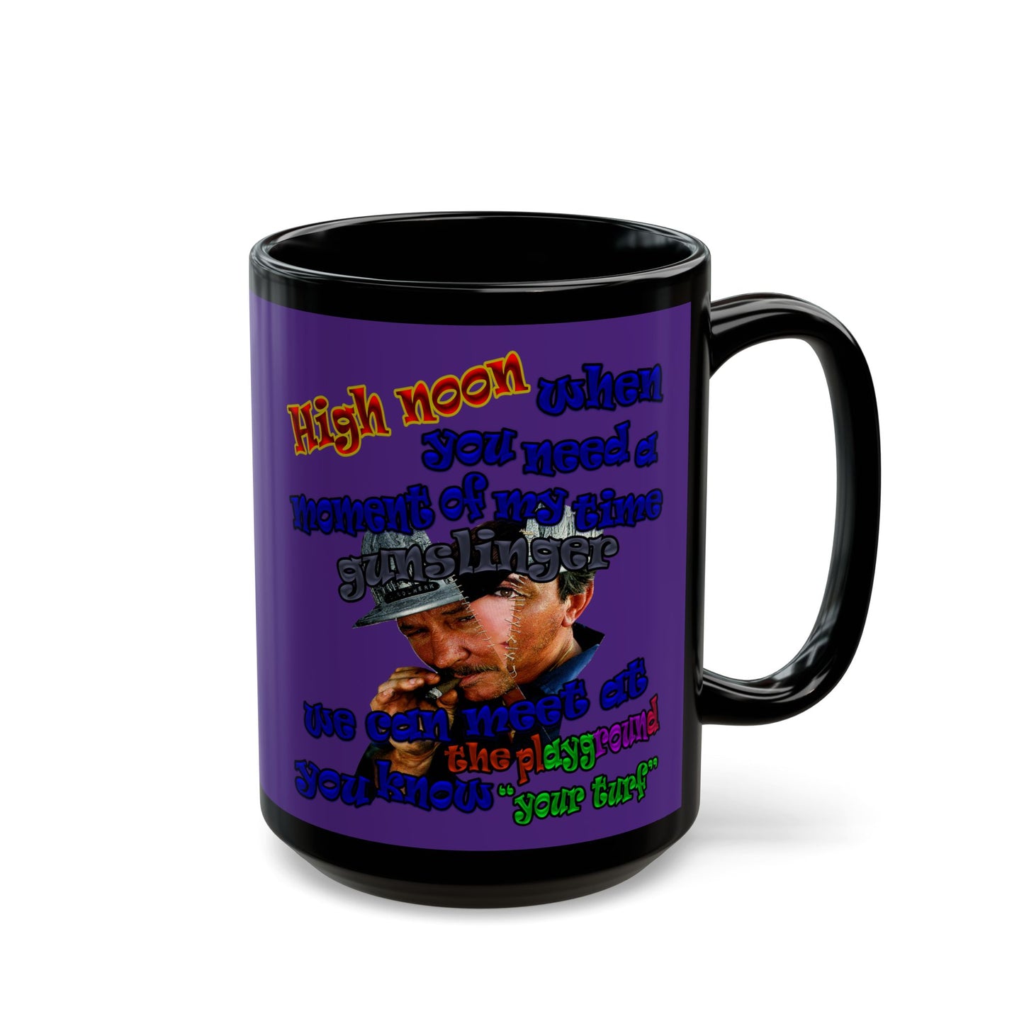 high noon - Black Mug (purple)