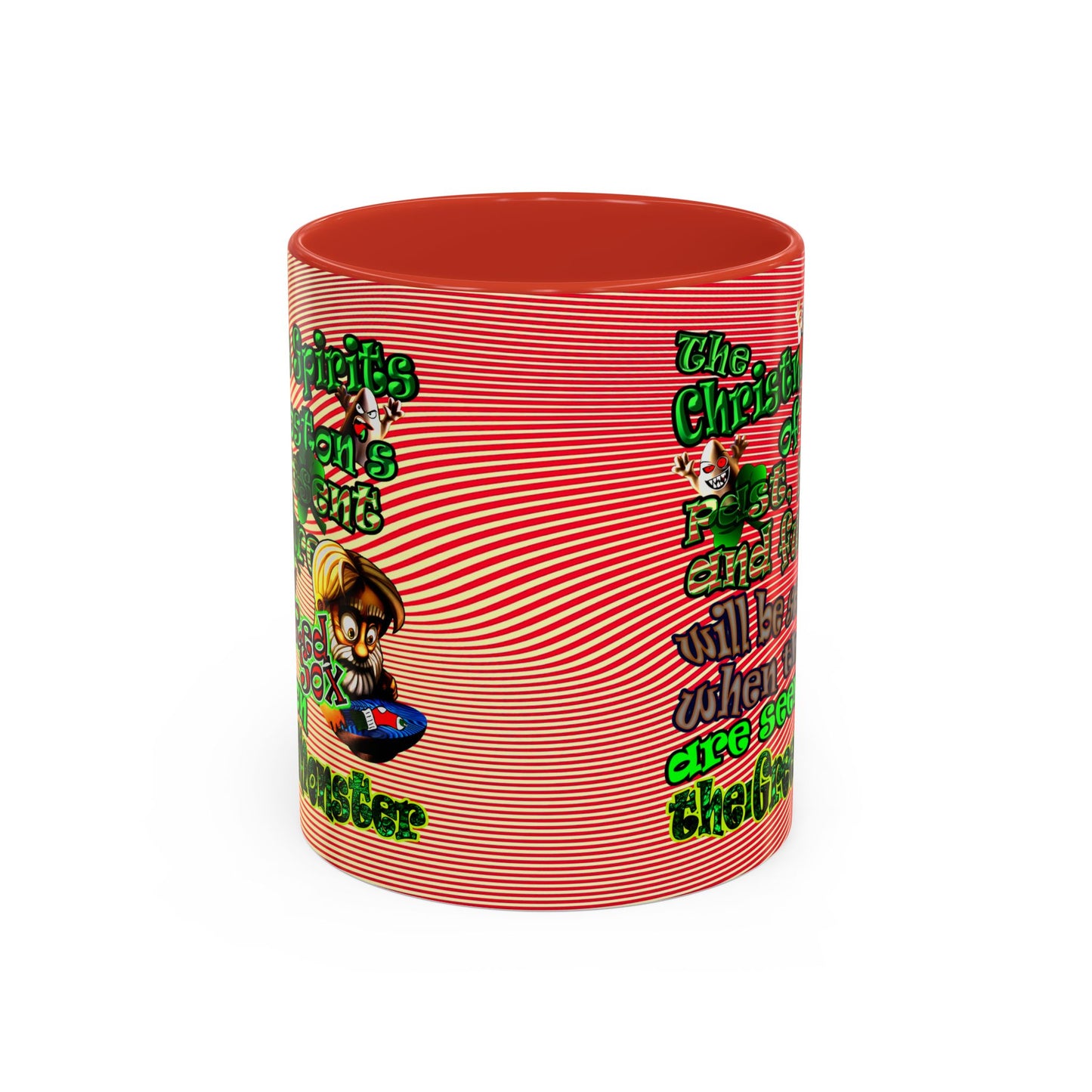 christmas spirits of boston - Accent Mug (yellow-orange wave)