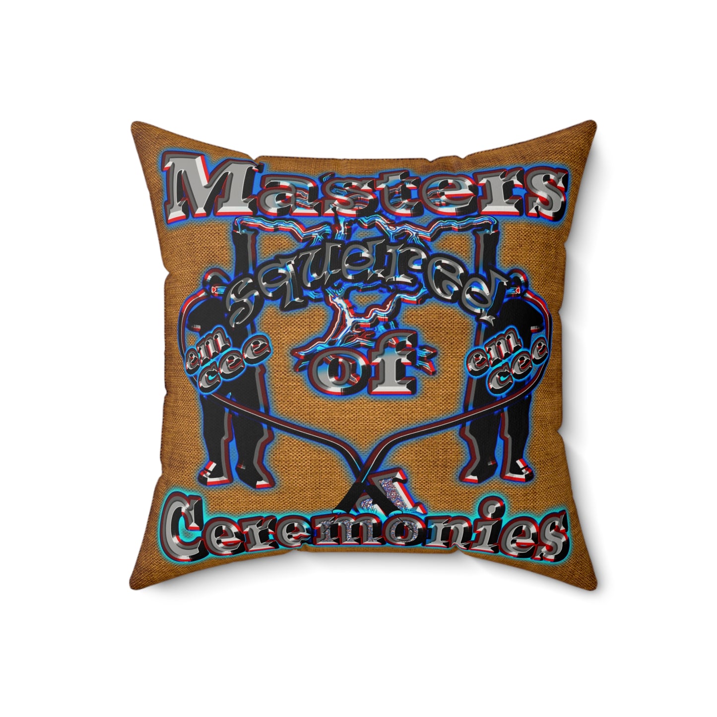 em cee squared - Faux Suede Square Pillow - (dichromatic brown papyrus)