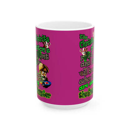 christmas spirits of boston - White Mug (pink)