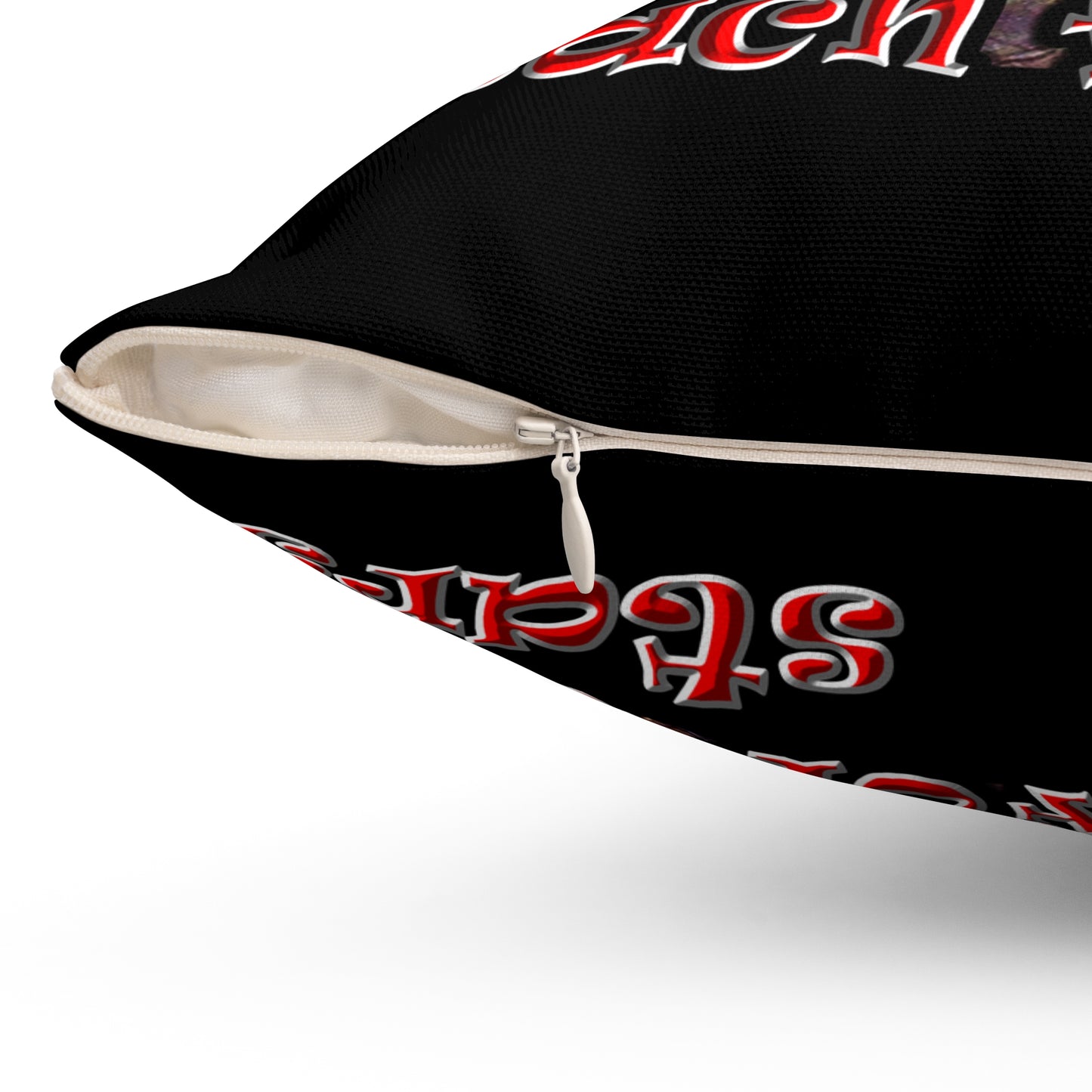 defy conquer reach - Spun Polyester Square Pillow - (black)