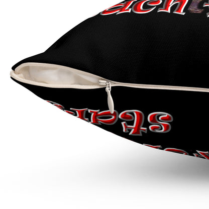 defy conquer reach - Spun Polyester Square Pillow - (black)