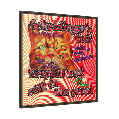 schrodinger's cat - framed canvas art (yellow-orange wave)