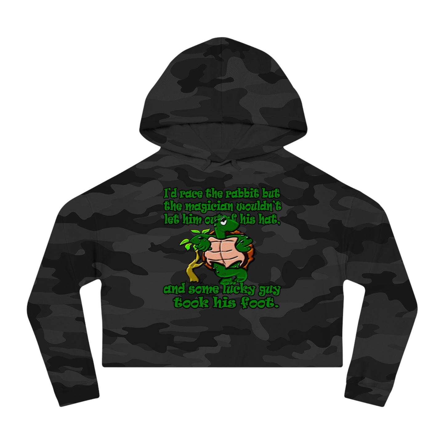 turtle race - Women’s Cropped Hooded Sweatshirt