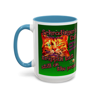 schrodinger's cat - Accent Mug (logo green)