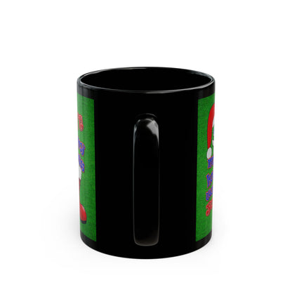 santa's shoes - Black Mug (green turf)