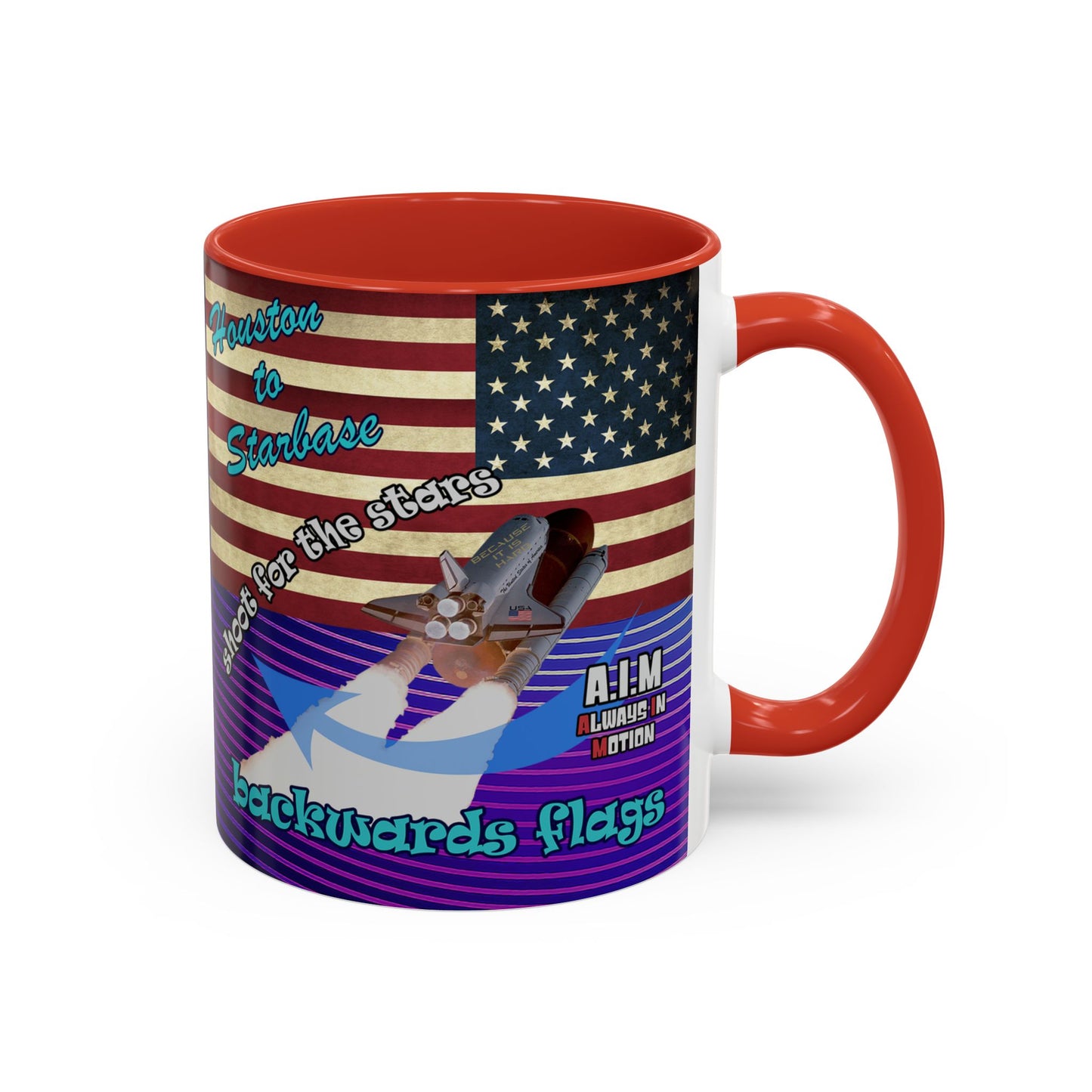 shoot for the stars - Accent Mug (purple wave)
