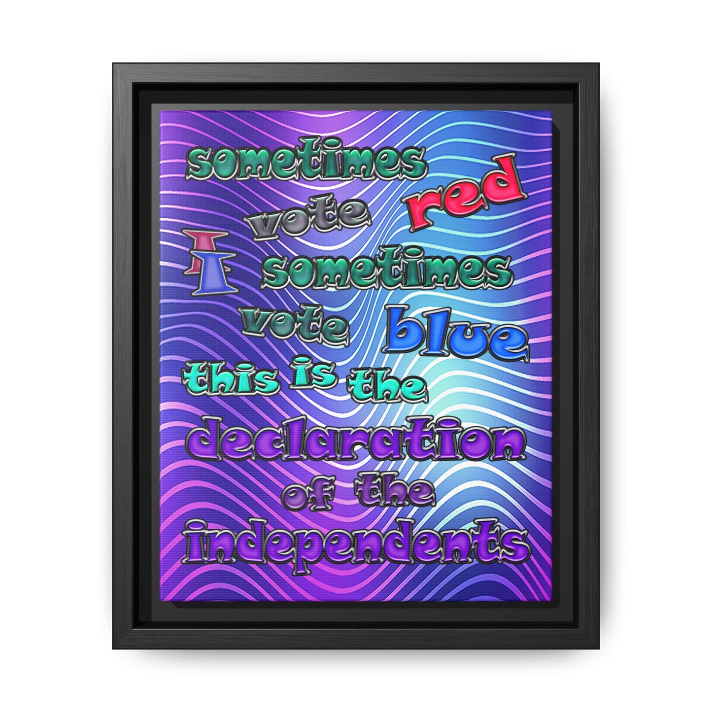 declaration of the independents - framed canvas art (purple wave)