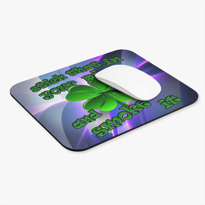 stick that in your pipe and smoke it - Mouse Pad (Rectangle) (grey-pink wave)