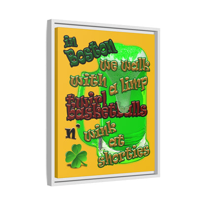 celtics logo - framed canvas art (yellow)
