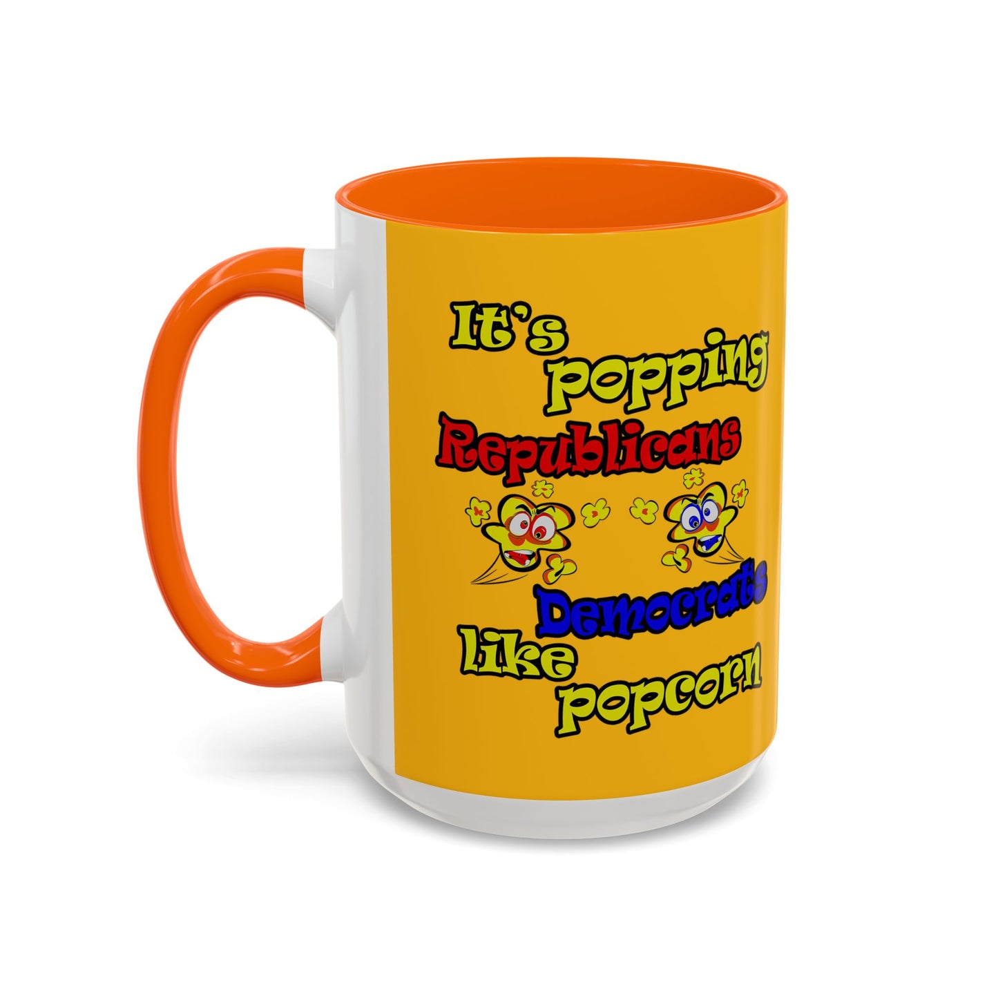 popping like popcorn - Accent Mug (yellow)