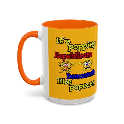 popping like popcorn - Accent Mug (yellow)