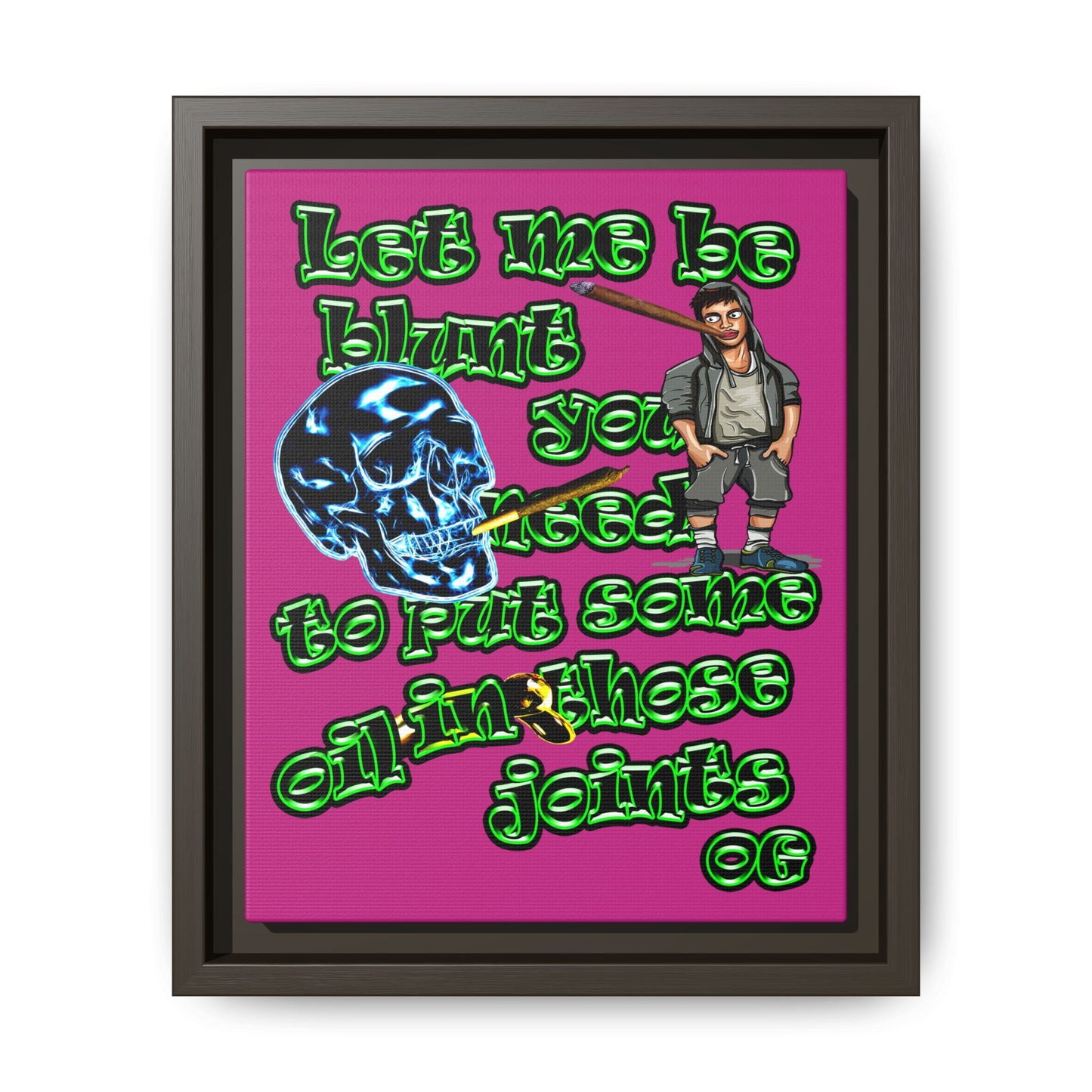 og - framed canvas art (pink)