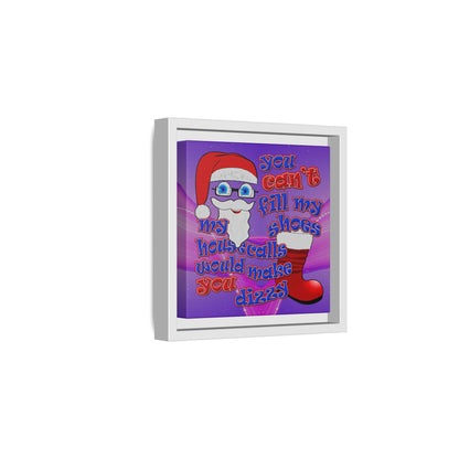 santa's shoes - framed canvas art (purple-pink wave)