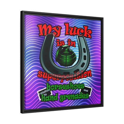 my luck - framed canvas art (purple wave)