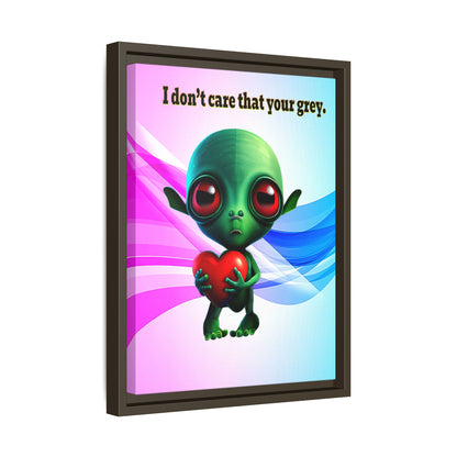 I don't care that your grey - framed canvas art (light blue-pink wave)