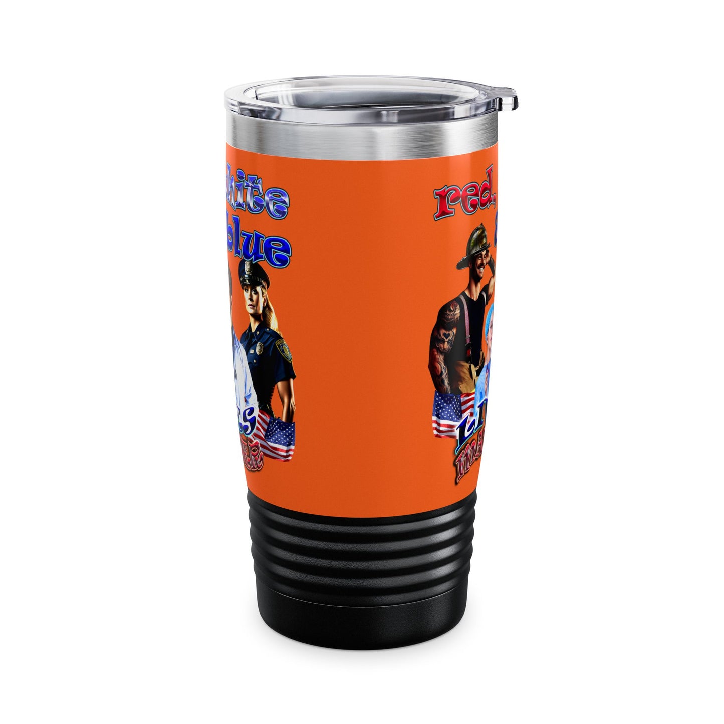 rw&b lives matter - Ringneck Tumbler, 20oz (orange)