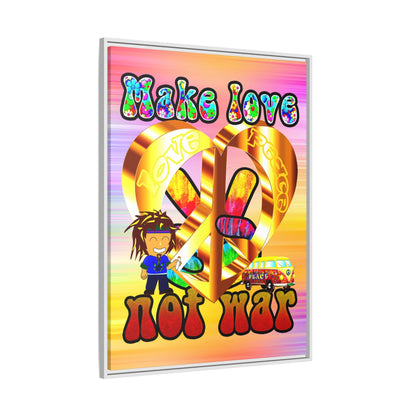 love peace - framed canvas art (color blur)