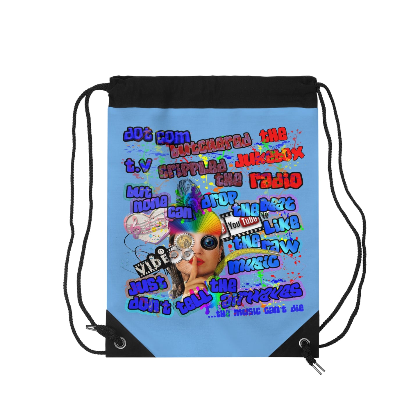 drop the beat - Drawstring Bag (light blue)