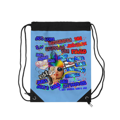 drop the beat - Drawstring Bag (light blue)