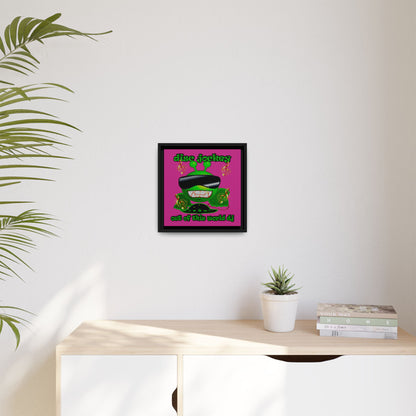 disc jockey - framed canvas art (pink)