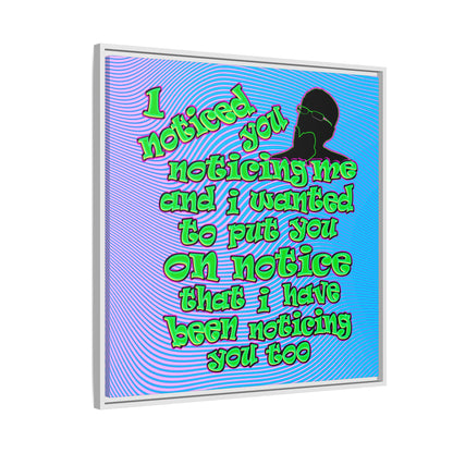 noticed you noticing - framed canvas art (light blue-purple wave)
