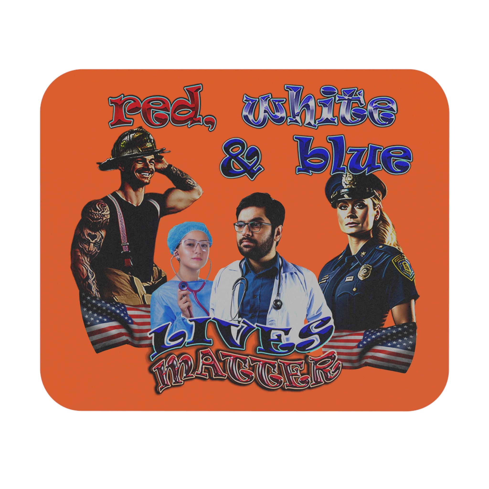 rw&b lives matter - Mouse Pad (Rectangle) (orange)