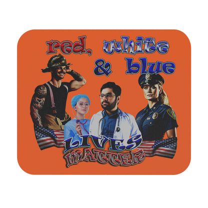 rw&b lives matter - Mouse Pad (Rectangle) (orange)