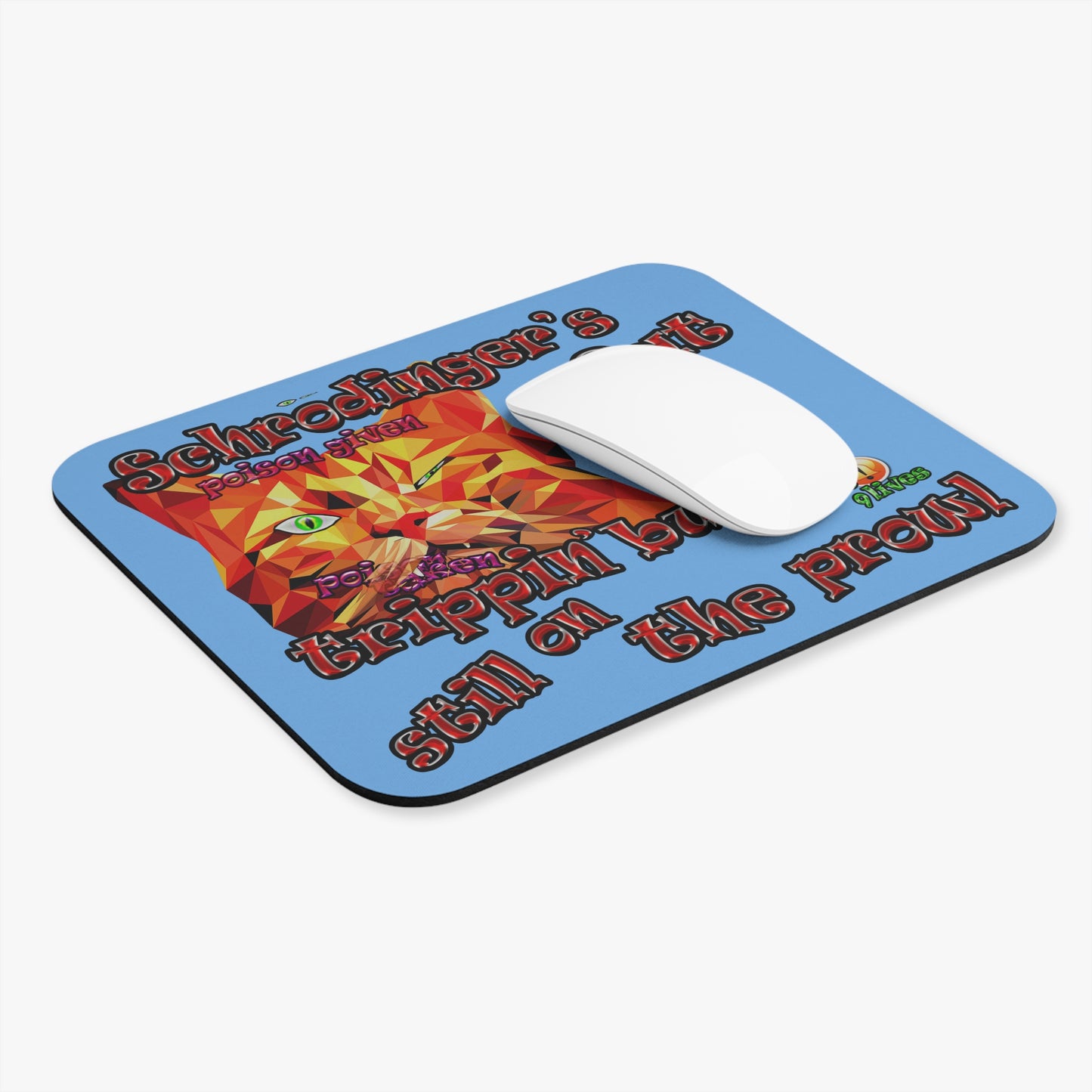 schrodinger's cat - Mouse Pad (Rectangle) (light blue)
