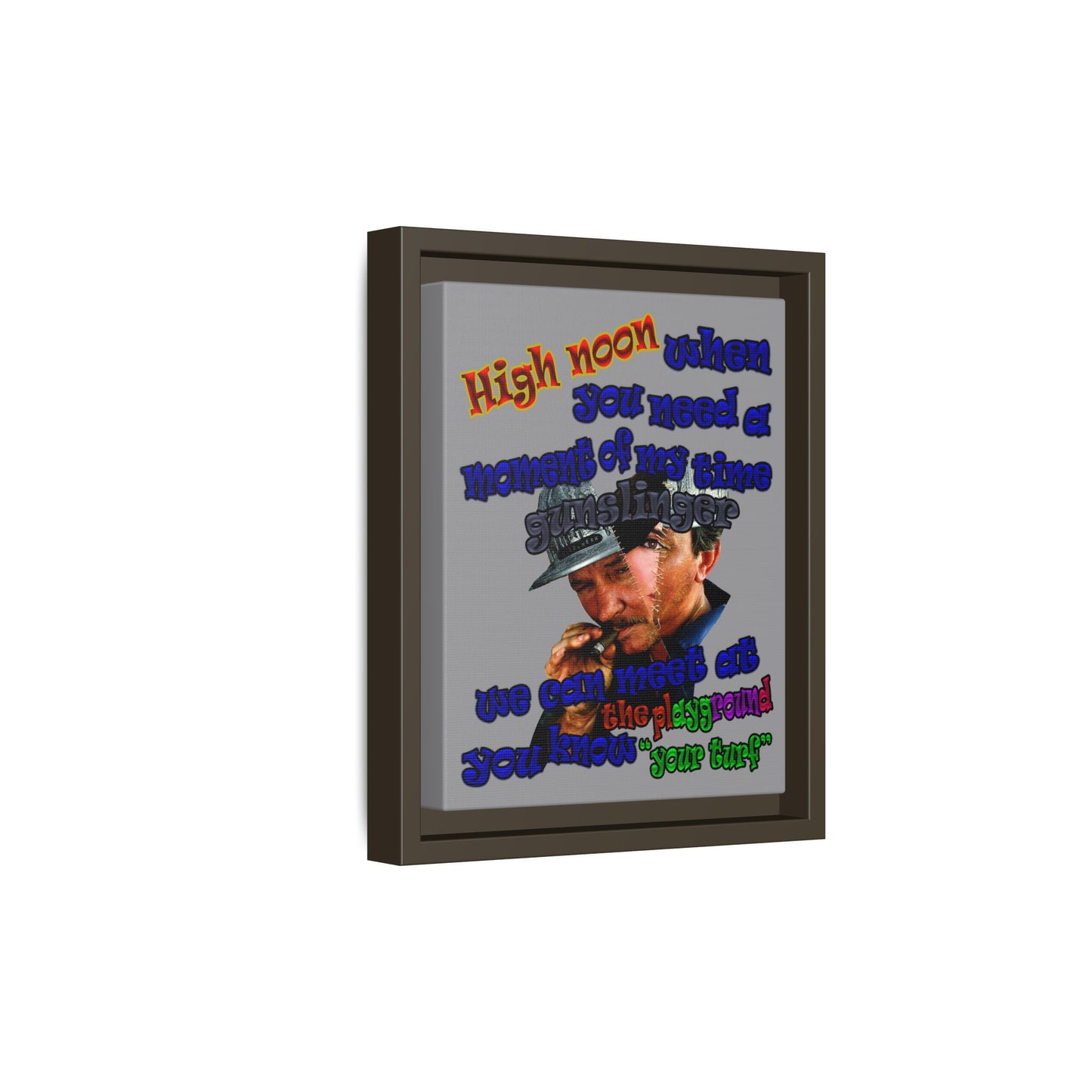 high noon - framed canvas art (grey)