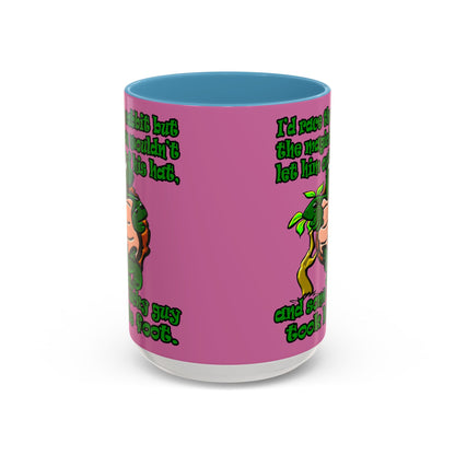 turtle race - Accent Mug (light pink)