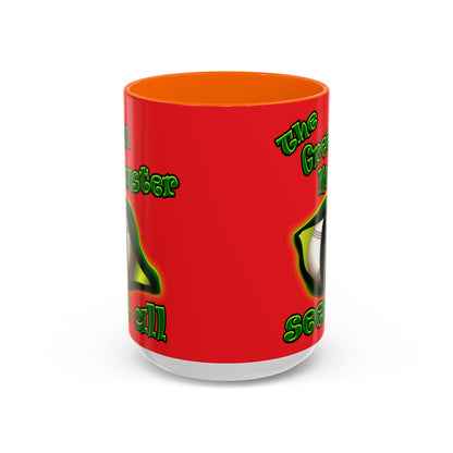 green monster - Accent Mug (red)