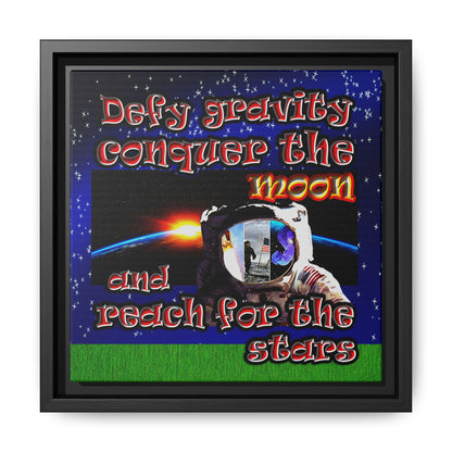 defy conquer reach - framed canvas art ('snoops' background)