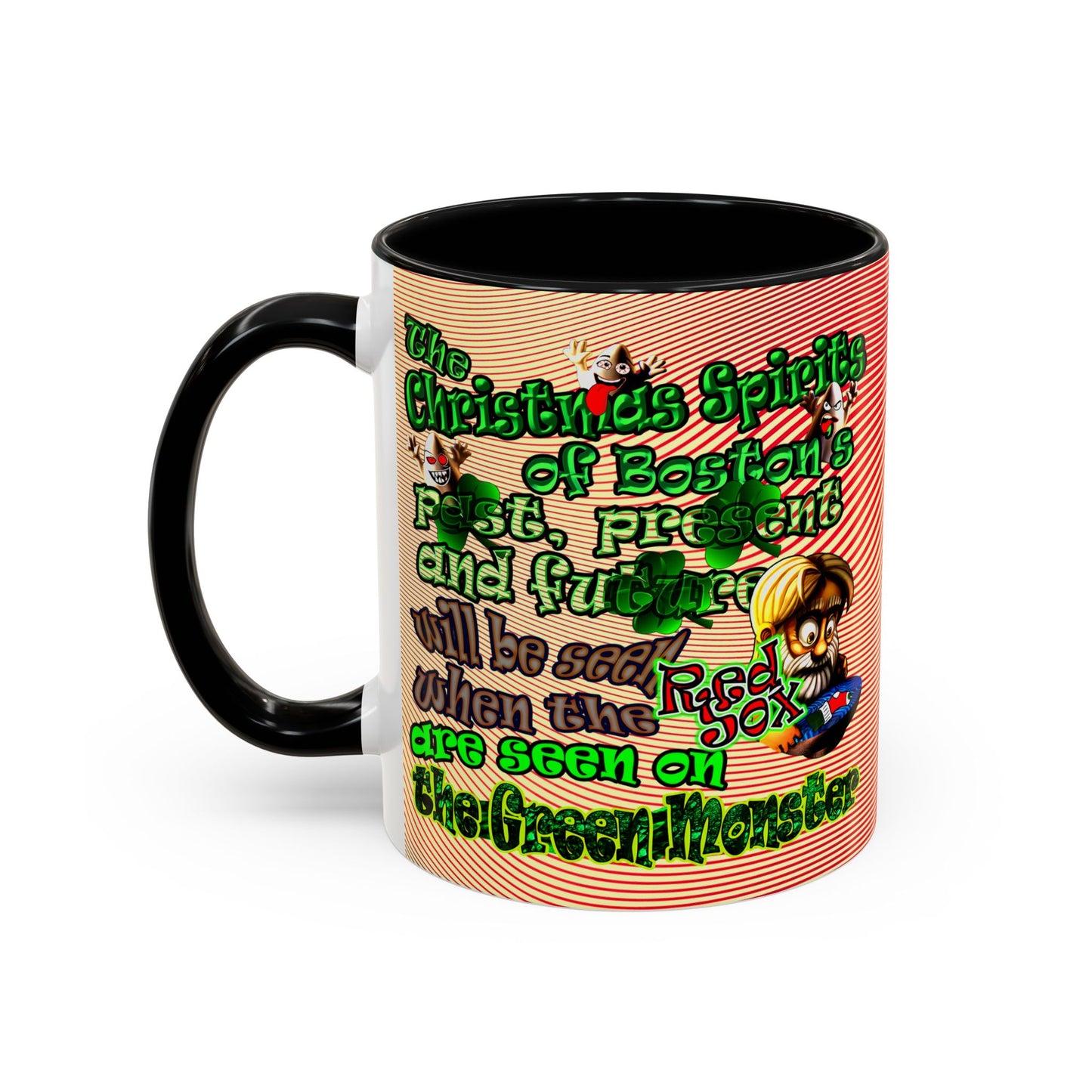 christmas spirits of boston - Accent Mug (yellow-orange wave)