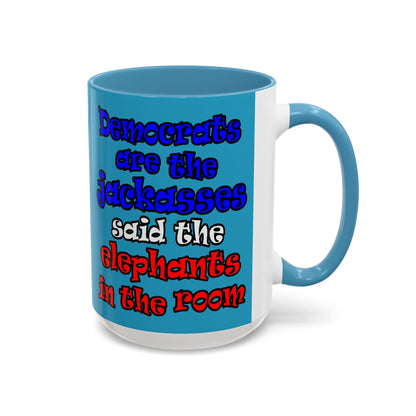 donkeys and elephants - Accent Mug (turquoise)