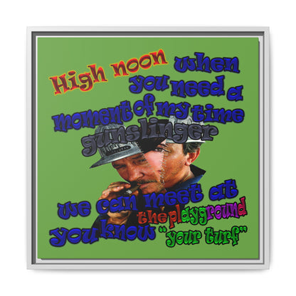 high noon - framed canvas art (green)