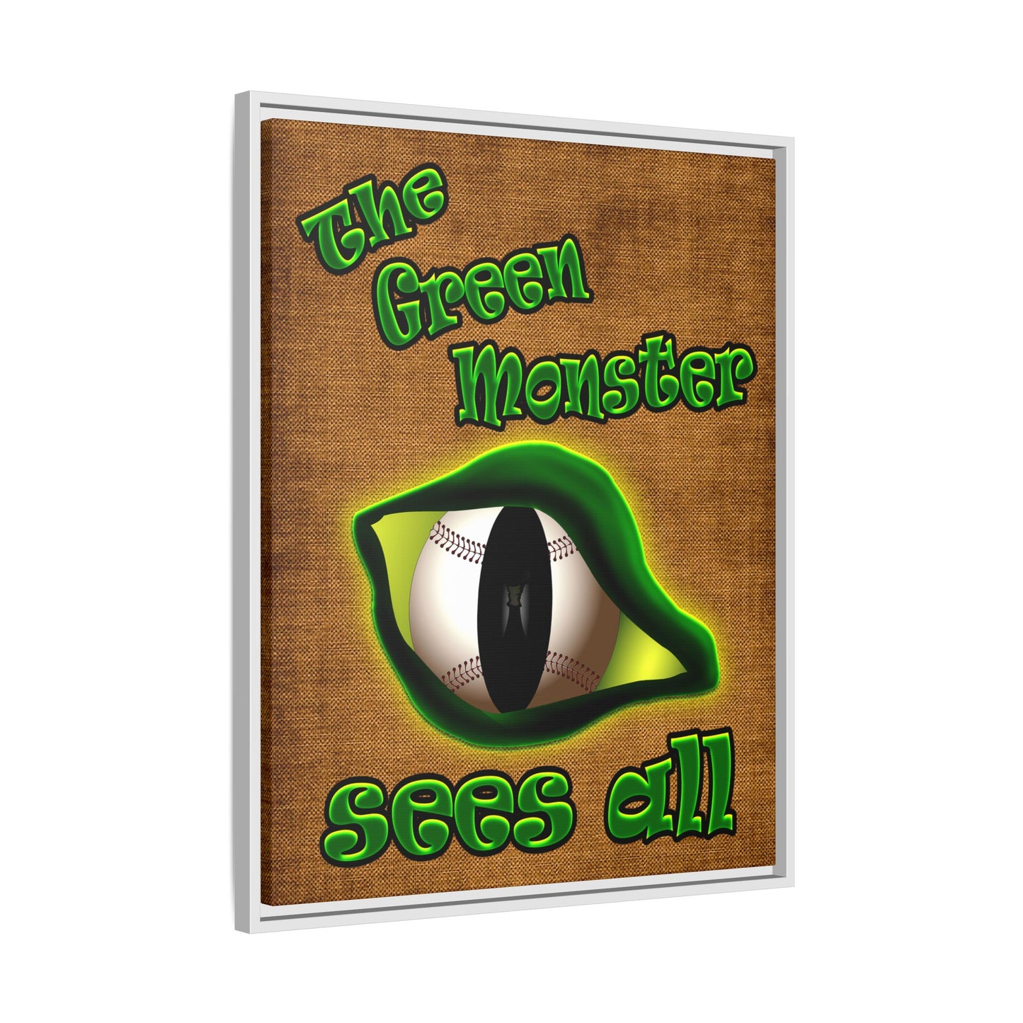 green monster - framed canvas art (brown papyrus)