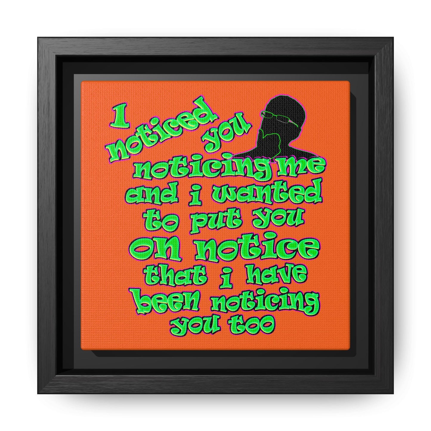 noticed you noticing - framed canvas art (orange)