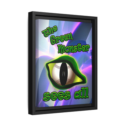green monster - framed canvas art (grey-pink wave)