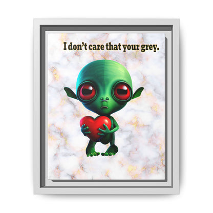 I don't care that your grey - framed canvas art (white marble)