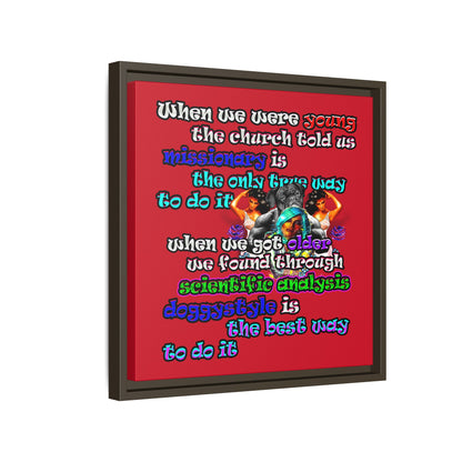doggystyle - framed canvas art (dark red)