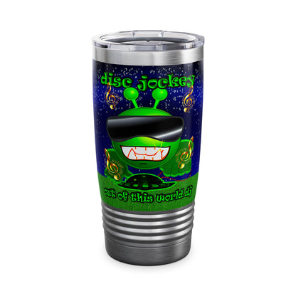 disc jockey - Ringneck Tumbler, 20oz ('snoops' background)