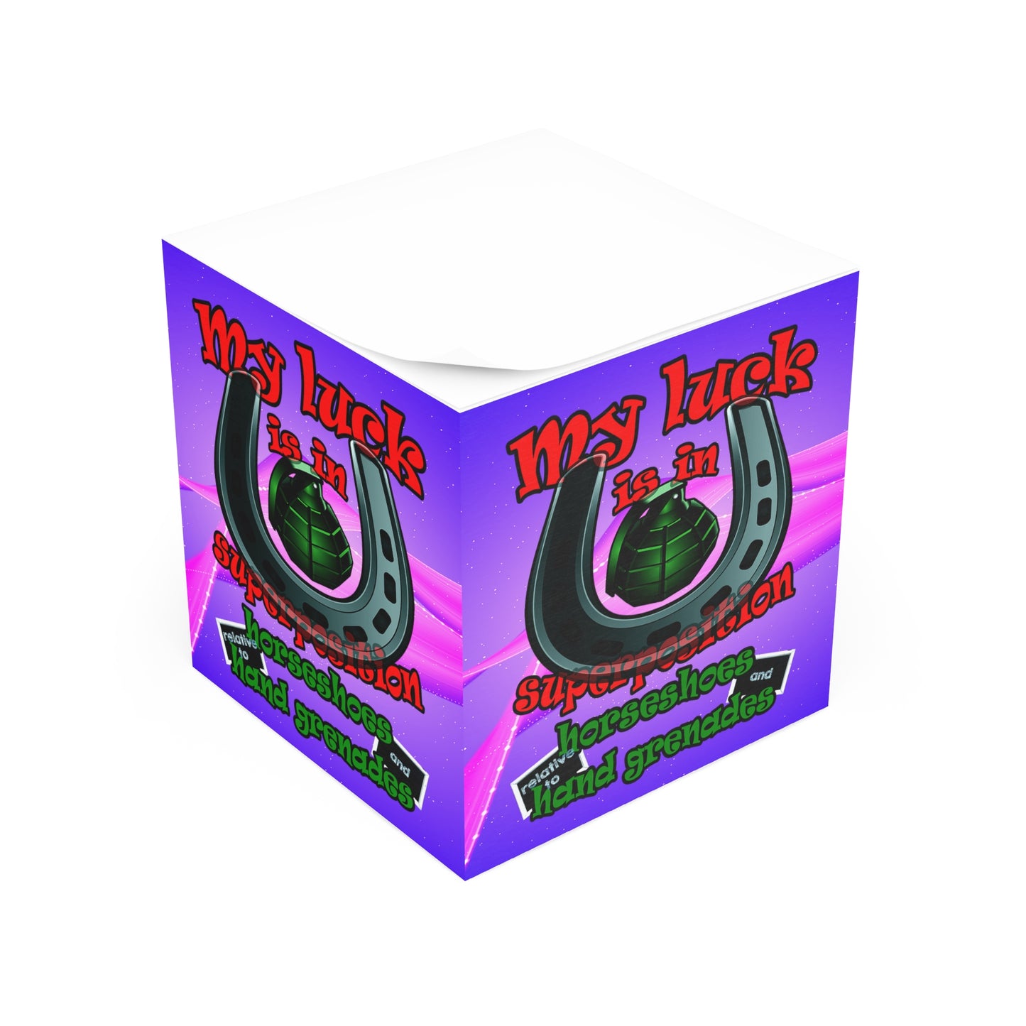 my luck - note cube (purple-pink wave)