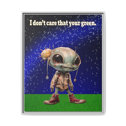 I don't care that your green - framed canvas art ('snoops' background)