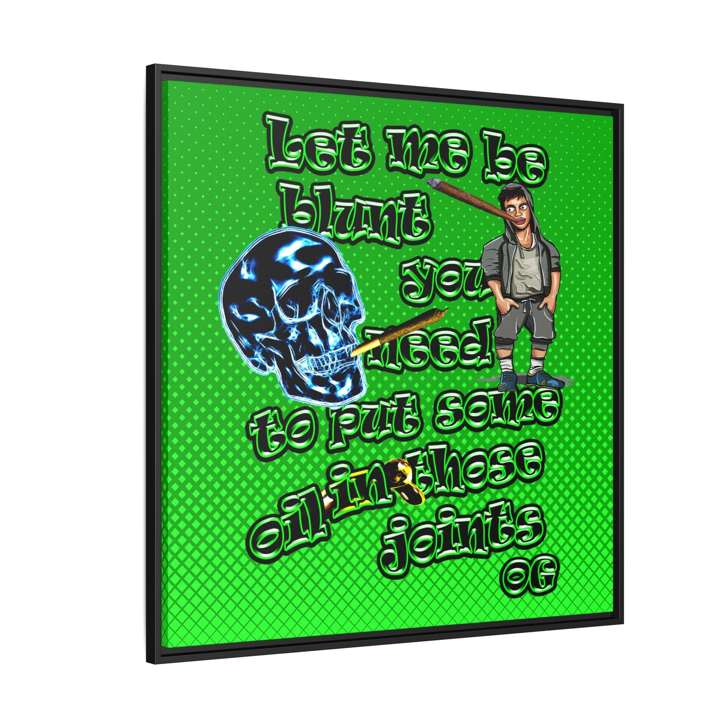 og - framed canvas art (logo green)