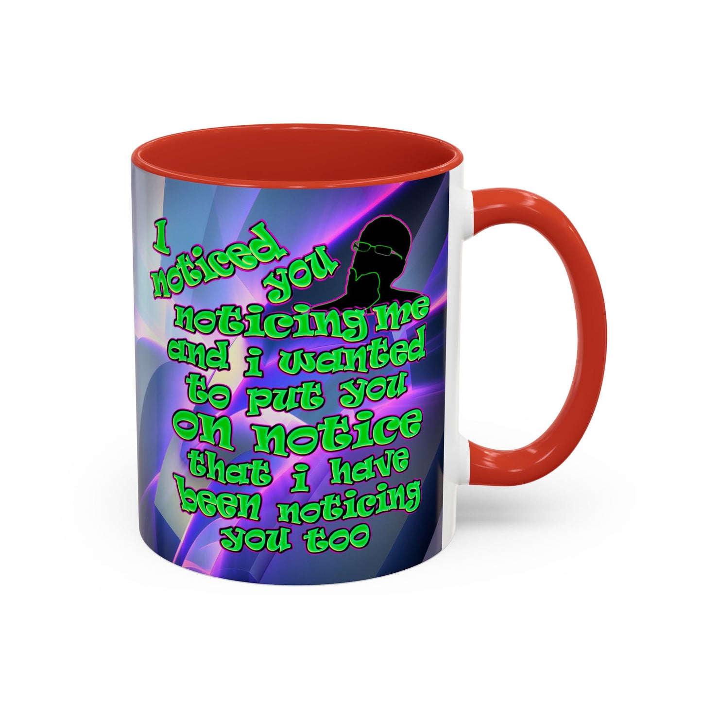 noticed you noticing - Accent Mug (grey-pink wave)