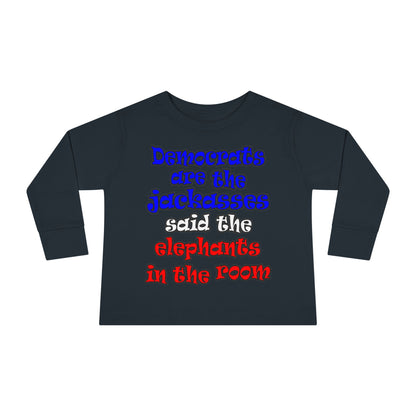 donkeys and elephants - Toddler Long Sleeve Tee