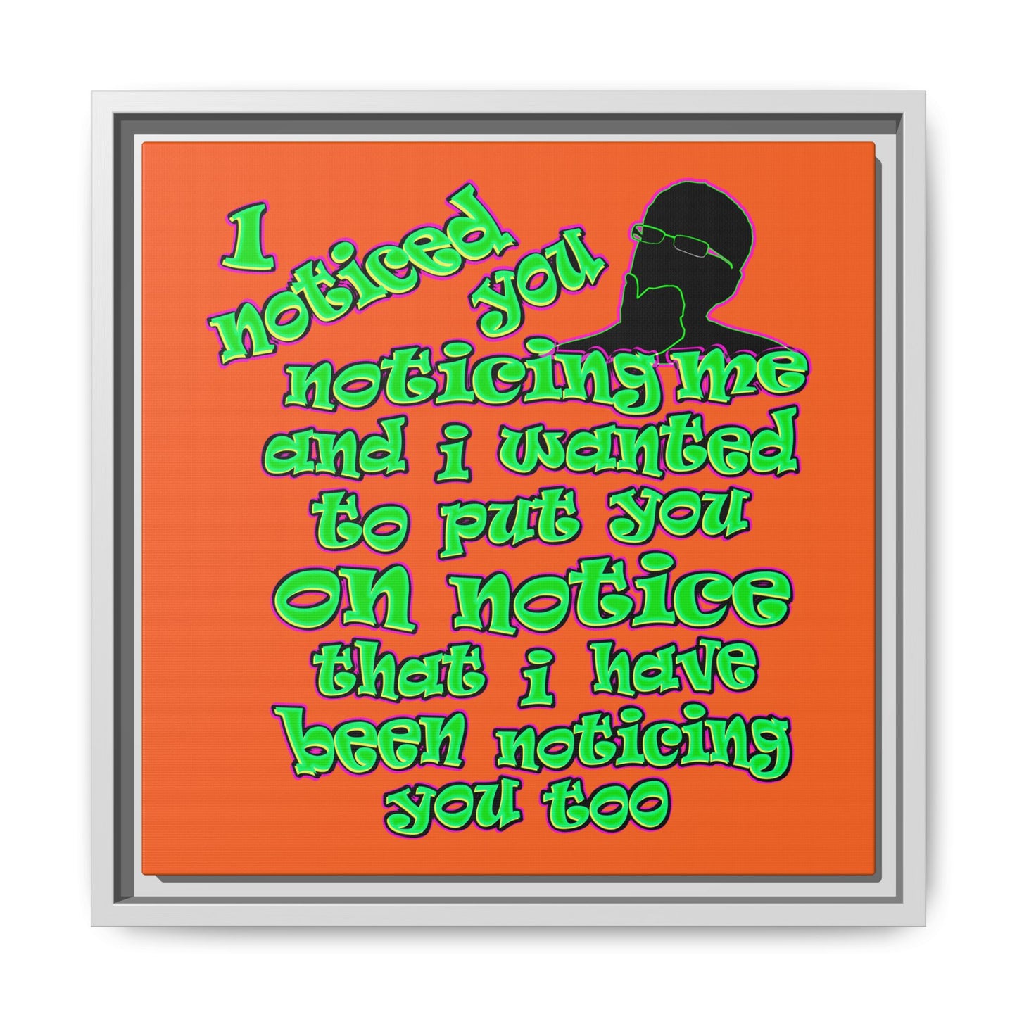 noticed you noticing - framed canvas art (orange)