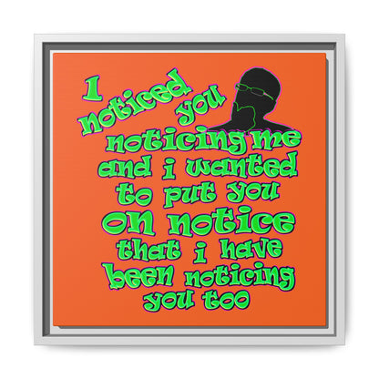 noticed you noticing - framed canvas art (orange)