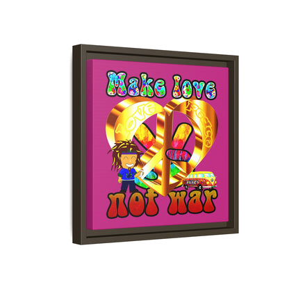 love peace - framed canvas art (pink)